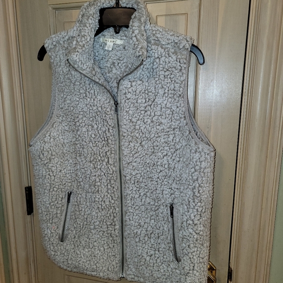 Misses sz L Miami Fuzzy Fleece Vest Zip up EUC - Picture 4 of 6